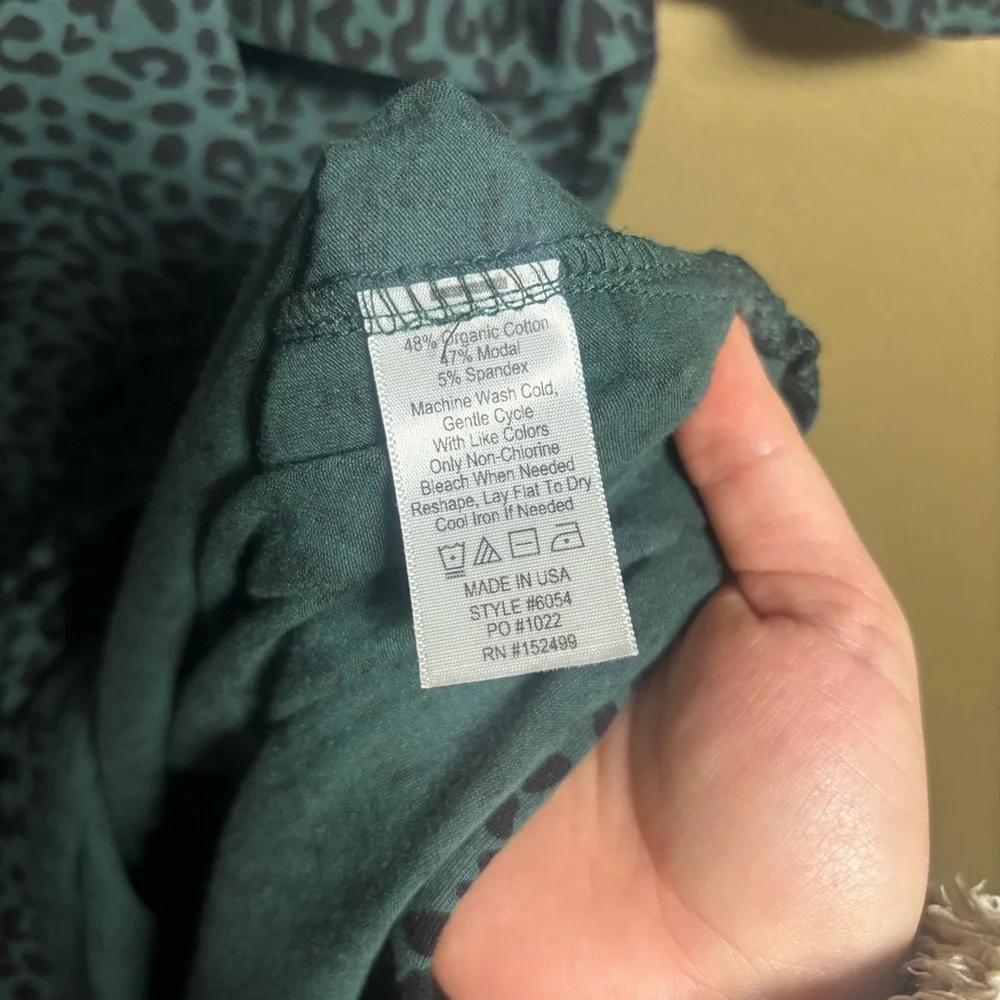 NEW Amour Vert Leopard Green Print Wrap Waist Dress size Medium